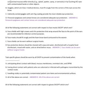 PRECLINICAL DH INFECTION CONTROL TRAINING EXAM 100 QUESTIONS AND CORRECT ANSWERS 2025-2026 LATEST UPDATE//ALREADY GRADED A+ - Image 3