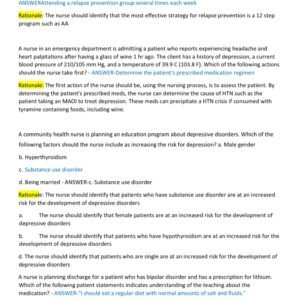 RN MENTAL HEALTH NGN ONLINE PRACTICE FORM A LATEST 2025-2026 ACTUAL EXAM EXAM 80 QUESTIONS AND CORRECT DETAILED ANSWERS WITH RATIONALES|ALREADY GRADED A+ - Image 3