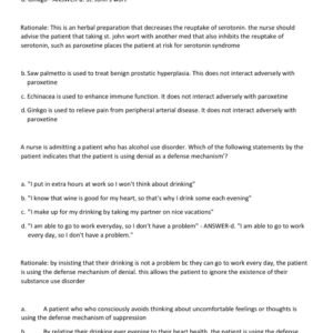 RN MENTAL HEALTH NGN ONLINE PRACTICE FORM A LATEST 2025-2026 ACTUAL EXAM EXAM 80 QUESTIONS AND CORRECT DETAILED ANSWERS WITH RATIONALES|ALREADY GRADED A+ - Image 4