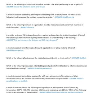NHA MEDICAL ASSISTANT CERTIFICATION FINAL EXAM 2025-2026 ACTUAL EXAM 200 QUESTIONS AND CORRECT ANSWERS |ALREADY GRADED A+ - Image 2