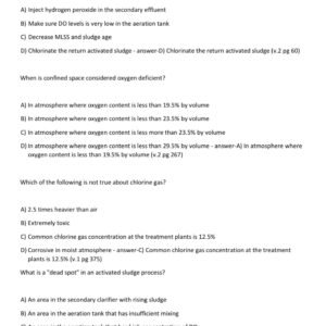 WASTEWATER TREATMENT OPERATOR {test 2&3} CERTIFICATION EXAM 2025-2026 ACTUAL EXAM 160 QUESTIONS AND CORRECT |ALREADY GRADED A+ - Image 4