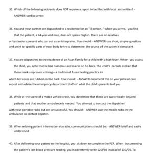 EMT MIDTERM EXAM LATEST VERSION 2025-2026 ACTUAL EXAM COMPLETE 300 QUESTIONS AND CORRECT ANSWERS | ALREADY GRADED A+ - Image 3