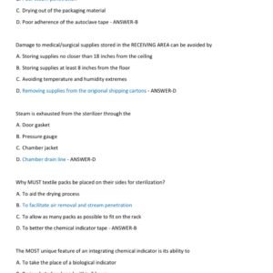 STERILE PROCESSING FINAL EXAM 2 LATEST VERSION 2025-2026 ACTUAL EXAM 100 QUESTIONS AND CORRECT VERIFIED ANSWERS) |ALREADY GARDED A+ - Image 3