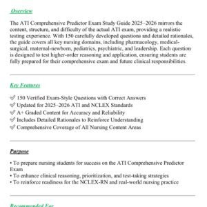 ATI COMPREHENSIVE TEST REAL EXAM 150 QUESTIONS AND CORRECT ANSWERS 2025-2026 NEWEST//+