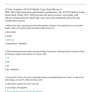 NCCCO MOBILE CRANE EXAM 2025-2026 ACTUAL EXAM 100 QUESTIONS AND CORRECT DETAILED ANSWERS (VERIFIED ANSWERS) |ALREADY GRADED A - Image 2