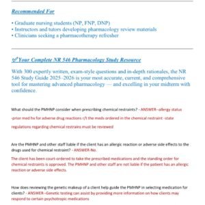 NR 546 MIDTERM EXAM 2025-2026 ACTUAL EXAM TEST BANK 300 QUESTIONS AND CORRECT DETAILED ANSWERS WITH RATIONALES |ALREADY GRADED A+ - Image 2