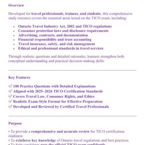 TICO EXAM 2025-2026 ACTUAL EXAM AND PRACTICE EXAM 100 QUESTIONS AND CORRECT VERIFIED ANSWERS) |ALREADY GRADEDA+