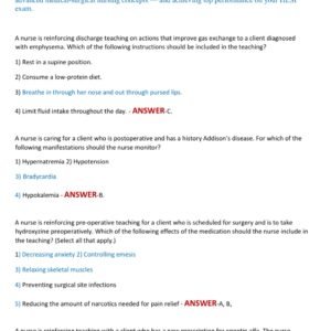 MED-SURG II HESI 2025-2026 ACTUAL EXAM 140 QUESTIONS AND CORRECT VERIFIED ANSWERS) |AGRADE - Image 2