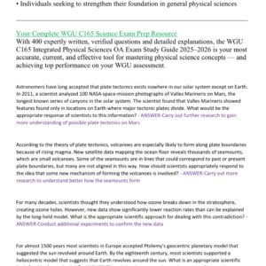 WGU C165 OA EXAM INTEGRATED PHYSICAL SCIENCES OA 2025-2026 ACTUAL EXAM QUESTION TEST BANK 400 QUESTIONS AND CORRECT DETAILED ANSWERS|ALREADY GRADED A+ - Image 2