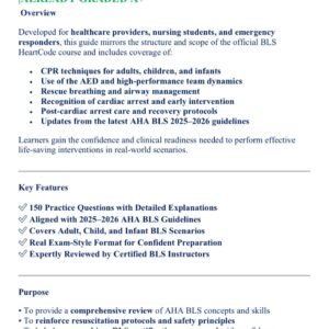 BLS HEARTCODE ONLINE 2025-2026 ACTUAL EXAM 150 QUESTIONS AND CORRECT VERIFIED ANSWERS) |ALREADY GRADED A+