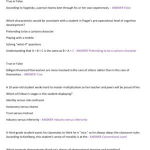 WGU D307 OA EXAM 2025-2026/ WGU D307 EDUCATIONAL PSYCHOLOGY OA ACTUAL EXAM 200 QUESTIONS AND CORRECT VERIFIED ANSWERS) |ALREADY GRADED A+||BRAND NEW!! - Image 3