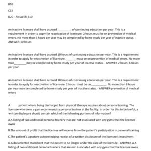 FLORIDA DENTAL JURISPRUDENCE LATESTEXAM VERSION AND STUDY GUIDE 2025-2026 ACTUAL EXAM 200 QUESTIONS AND CORRECT DETAILED ANSWERS|ALREADY GRADED A - Image 5