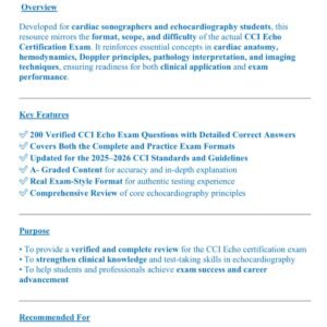 CCI REVIEW ECHO EXAM 2025-2026 ACTUAL COMPLETE EXAM AND PRACTICE EXAM 200 QUESTIONS AND CORRECT DETAILED ANSWERS |ALREADY GRADED A+ - Image 5
