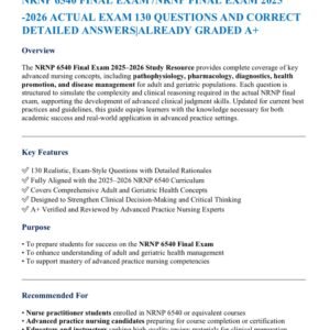 NRNP 6540 FINAL EXAM /NRNP FINAL EXAM 2025 -2026 ACTUAL EXAM 130 QUESTIONS AND CORRECT DETAILED ANSWERS|ALREADY GRADED A+ - Image 1