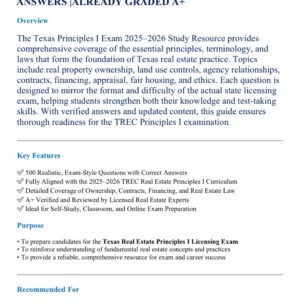 TEXAS PRINCIPLES 1 EXAM 2025-2026 TEST BANK ACTUAL EXAM 500 QUESTIONS AND CORRECT ANSWERS |ALREADY GRADED A+ - Image 1
