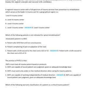 PHTLS POST TEST 9TH EDITION LATEST 2025-2026 ACTUAL EXAM 100 QUESTIONS AND CORRECT VERIFIED ANSWERS) |ALREADY GRADED A+ - Image 2