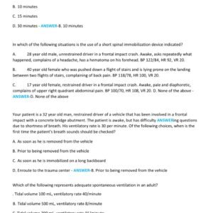 PHTLS POST TEST 9TH EDITION LATEST 2025-2026 ACTUAL EXAM 100 QUESTIONS AND CORRECT VERIFIED ANSWERS) |ALREADY GRADED A+ - Image 3