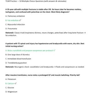 TCAR Post-Test – Real Exam Questions with Correct Answers (A+ Graded, Verified Content)2026 - Image 1