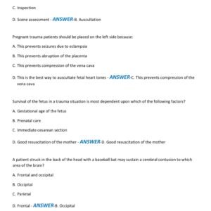 PHTLS POST TEST 9TH EDITION LATEST 2025-2026 VERSION WITH 100 QUESTIONS AND CORRECT ANSWERS| VERIFIED ANSWERS - Image 2