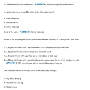 PHTLS POST TEST 9TH EDITION LATEST 2025-2026 VERSION WITH 100 QUESTIONS AND CORRECT ANSWERS| VERIFIED ANSWERS - Image 3