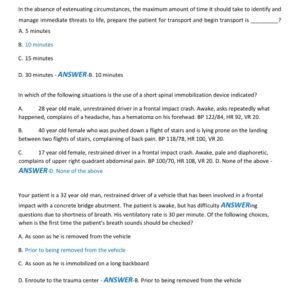 PHTLS POST TEST 9TH EDITION LATEST 2025-2026 VERSION WITH 130 QUESTIONS AND CORRECT ANSWERS| VERIFIED ANSWERS - Image 4