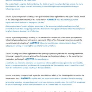 RN NURSING CARE OF CHILDREN NGN ONLINE PRACTICE 2025-2026 FORM A & B EACH FORM CONTAINS EACH 70 NGN QUESTIONS AND CORRECT DETAILED ANSWERS (VERIFIED ANSWERS) |ALREADY GRADED A+ - Image 3