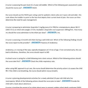 RN NURSING CARE OF CHILDREN NGN ONLINE PRACTICE 2025-2026 FORM A & B EACH FORM CONTAINS EACH 70 NGN QUESTIONS AND CORRECT DETAILED ANSWERS (VERIFIED ANSWERS) |ALREADY GRADED A+ - Image 5