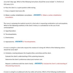 RN COMPREHENSIVE PREDICTOR TEST BANK EXIT EXAM 2025-2026 EXAM ALL 340 QUESTIONS AND CORRECT DETAILED ANSWERS |ALREADY GRADED A+ - Image 6