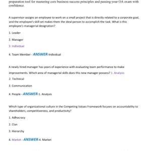 WGU D072 FUNDAMENTALS FOR SUCCESS IN BUSINESS OA EXAM LATEST VERSIONS 2025-2026 ACTUAL EXAM 100 QUESTIONS AND CORRECT ANSWERS |ALREADY GRADED A+ - Image 2