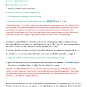 HESI PSYCH MENTAL HEALTH 2025-2026 ACTUAL EXAM 100 REAL EXAM QUESTIONS AND CORRECT DETAILED ANSWERS WITH RATIONALES (VERIFIED ANSWERS) |ALREADY GRADED A+ - Image 3