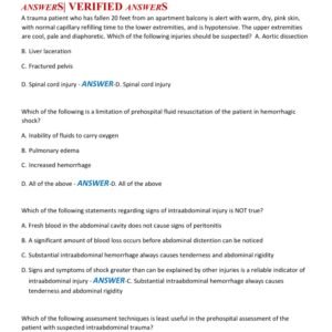 PHTLS POST TEST 9TH EDITION LATEST 2025-2026 VERSION WITH 100 QUESTIONS AND CORRECT ANSWERS| VERIFIED ANSWERS - Image 1