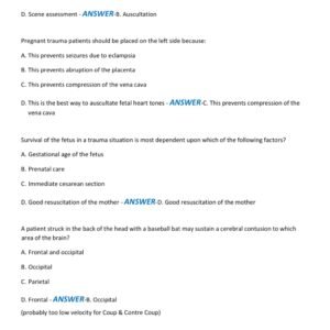 PHTLS POST TEST 9TH EDITION LATEST 2025-2026 VERSION WITH 100 QUESTIONS AND CORRECT ANSWERS| VERIFIED ANSWERS - Image 2
