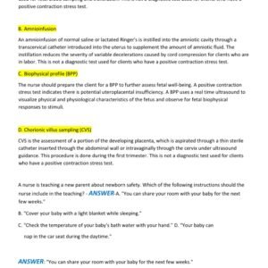 ATI RN MATERNAL NEWBORN PROCTORED EXAM 2025-2026 BRAND NEW!! COMPLETE TEST BANK EXAM 350 QUESTIONS AND CORRECT ANSWERS) |ALREADY GRADED A+ - Image 4