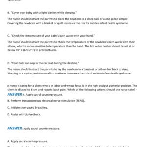 ATI RN MATERNAL NEWBORN PROCTORED EXAM 2025-2026 BRAND NEW!! COMPLETE TEST BANK EXAM 350 QUESTIONS AND CORRECT ANSWERS) |ALREADY GRADED A+ - Image 5