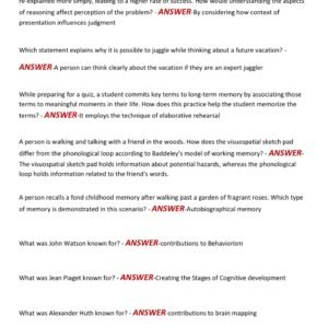 WGU D570 COGNITIVE PSYCHOLOGY OA EXAM COMPLETE ACTUAL EXAM REAL QUESTIONS WITH CORRECT DETAILED ANSWERS (CORRECT VERIFIED ANSWERS) 2025-2026 A NEW UPDATED VERSION |ALREADY GRADED A+ - Image 4