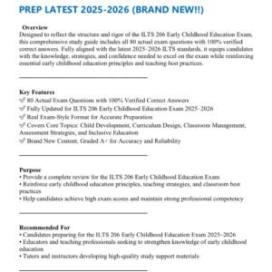 ILTS 206 EARLY CHILDHOOD EDUCATION ACTUAL EXAM WITH 80 QUESTIONS AND 100% CORRECT VERIFIED ANSWERS/ ILTS CONTENT 206 EXAM PREP LATEST 2025-2026 (BRAND NEW!!)