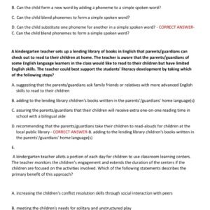 ILTS 206 EARLY CHILDHOOD EDUCATION ACTUAL EXAM WITH 80 QUESTIONS AND 100% CORRECT VERIFIED ANSWERS/ ILTS CONTENT 206 EXAM PREP LATEST 2025-2026 (BRAND NEW!!) - Image 2