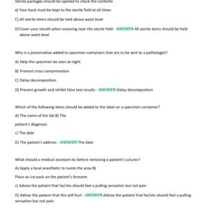 AMCA MEDICAL ASSISTANT CERTIFICATION FINAL EXAM 2025-2026 ACTUAL EXAM 200 QUESTIONS AND CORRECT DETAILED ANSWERS |ALREADY GRADED A+ - Image 3