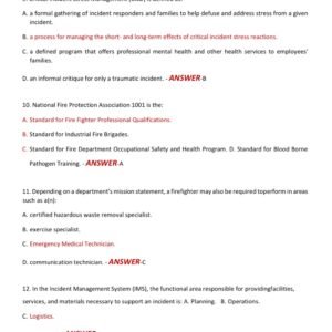 ALL FIREFIGHTER 1 EXAM, PRACTICE EXAM AND STUDY GUIDE LATEST 2025-2026 ACTUAL EXAM 120 QUESTIONS AND CORRECT VERIFIED ANSWERS) |ALREADY GRADED A+ - Image 3
