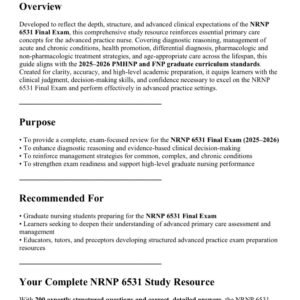 NRNP 6531 final , NRNP 6531 FINAL exam 200 QUESTIONS AND CORRECT ANSWERS 2025-2026 LATEST//ALREADY GRADED A+
