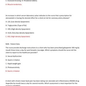 BSN 315 HESI PHARMACOLOGY EXAM VERSIONS LATEST 2025/2026 WITH REAL EXAM PREP QUESTIONS AND CORRECT ANSWERS / BSN 315 HESI PHARM EXAM 2025 (NEWEST) - Image 2