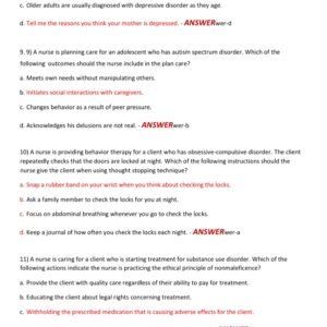 ATI RN MENTAL HEALTH PROCTORED EXAM 2025-2026 TEST BANK /MENTAL HEALTH ATI PROCTORED TEST BANK COMPLETE 220 QUESTIONS AND CORRECT ETAILED ANSWERS|ALREADY GRADED A+ - Image 3
