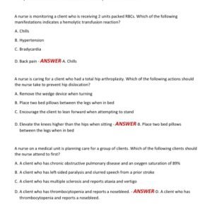 NURSING 102 MED SURGE FINAL EXAM, QUESTIONS AND CORRECT ANSWERS 2025-2026 WITH HIGH PASSING RATE/GRADED A+ - Image 2