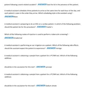 MEDICAL [NHA CCMA] ASSISTANT CERTIFICATION EXAM, PRACTICE EXAM AND STUDY GUIDE LATEST 2025-2026 ACTUAL EXAM 200 QUESTIONS AND ANSWERS) |ALREADY GRADED A+ - Image 3