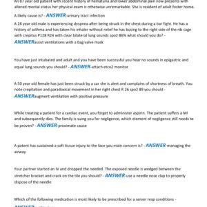 PARAMEDIC FISDAP FINAL EXAM LATEST 2025-2026 ACTUAL EXAM 200 QUESTIONS AND CORRECT (VERIFIED ANSWERS) |ALREADY GRADED A+ - Image 3