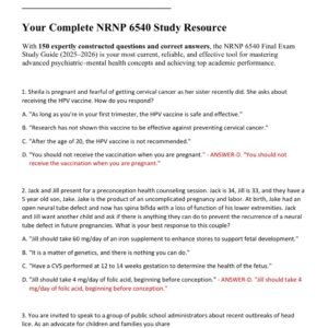 NRNP 6540 FINAL EXAM /NRNP FINAL EXAM 2025-2026 ACTUAL EXAM 150 QUESTIONS AND CORRECT DETAILED ANSWERS|ALREADY GRADED A+ - Image 2