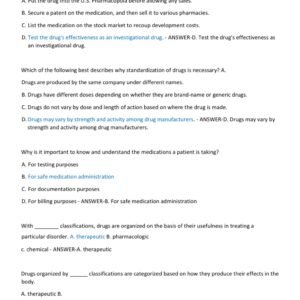 HOSA PHARMACOLOGY LATEST EXAM 2025-2026 ACTUAL EXAM 200 QUESTIONS AND CORRECT ANSWERS |ALREADY GRADED A+ - Image 3
