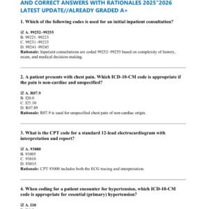 AAPC CPC REAL EXAM AND STUDY GUIDE 150 QUESTIONS AND CORRECT ANSWERS WITH RATIONALES 2025”2026 LATEST UPDATE//ALREADY GRADED A+