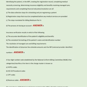 HFMA CRCR EXAM, CERTIFICATION EXAM, PRACTICE EXAM AND A STUDY GUIDE LATEST 2025-2026 ACTUAL EXAM 600 QUESTIONS AND CORRECT (VERIFIED ANSWERS) |ALREADY GRADED A+ - Image 3