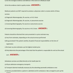 HFMA CRCR EXAM, CERTIFICATION EXAM, PRACTICE EXAM AND A STUDY GUIDE LATEST 2025-2026 ACTUAL EXAM 600 QUESTIONS AND CORRECT (VERIFIED ANSWERS) |ALREADY GRADED A+ - Image 4